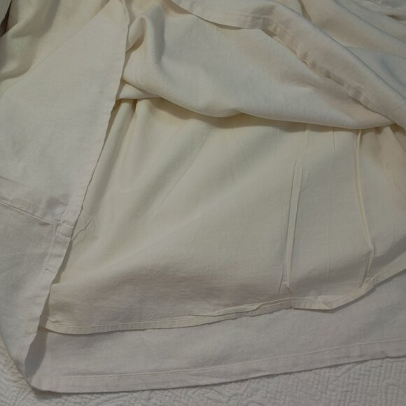 Who What Wear Midi Dress Womens White Linen Blend Ruched Back & Bow Detail Sz M - Picture 9 of 15
